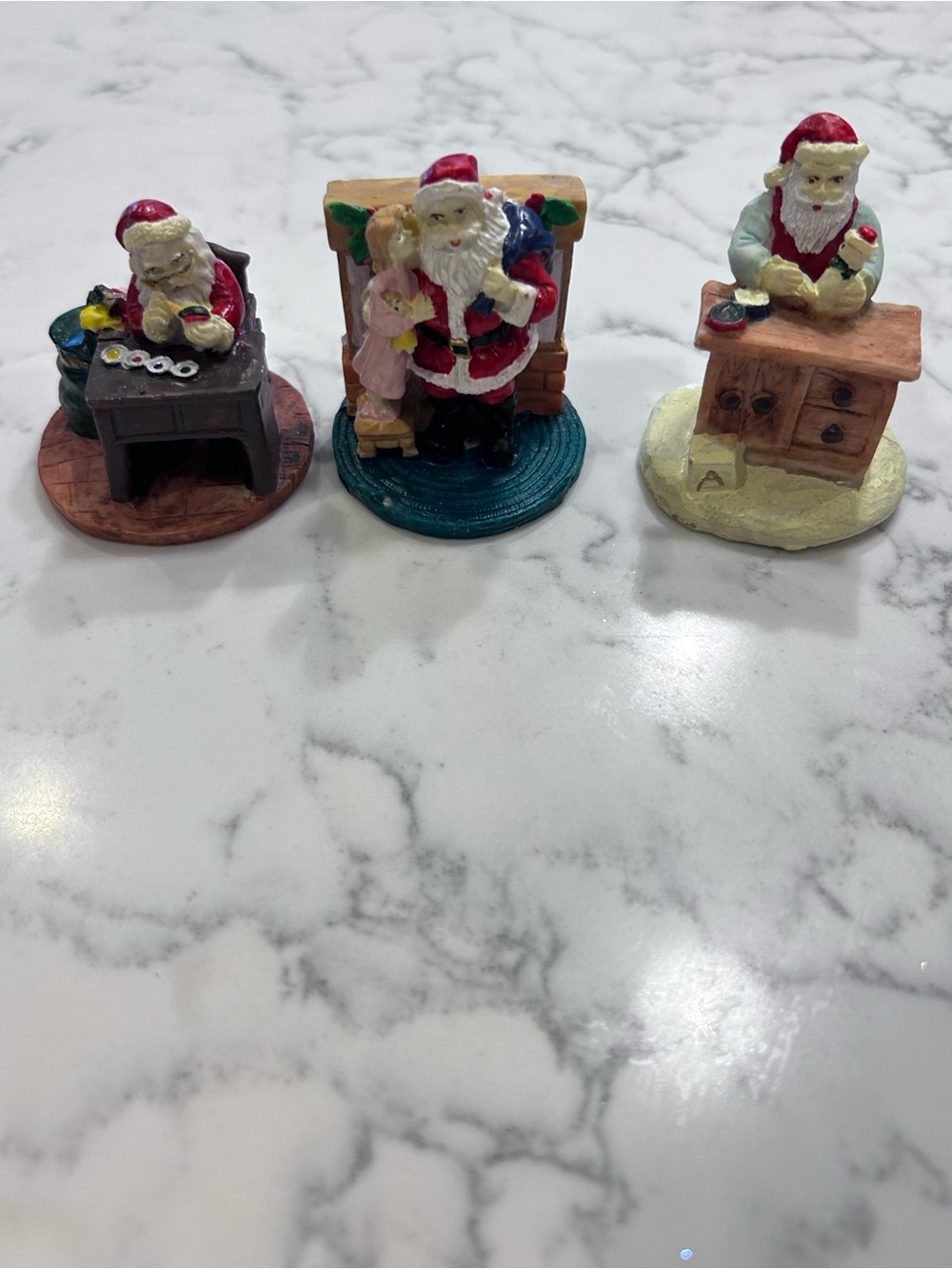 Vintage Miniature Santa Christmas Figurines Trinkets